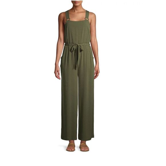 NWT No Boundaries Juniors’ Jumpsuit Olive Green Packets Wide Legs SzXL(15-17) - Picture 1 of 16